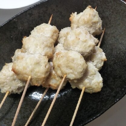 串に刺して焼き鳥と一緒に楽しみました！ごちそうさまでした！